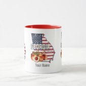 グルジア統一された州レトロ州マップヴィンテージUSA マグカップ (中央)