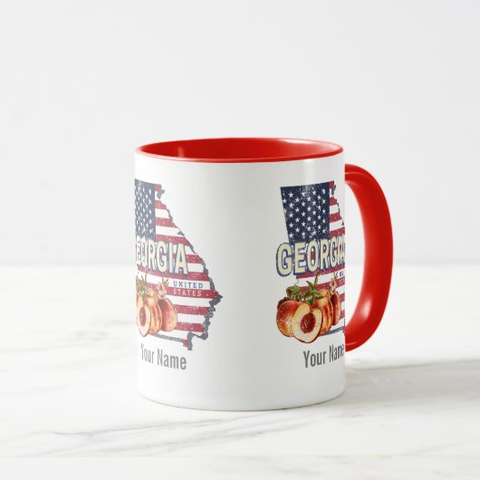 グルジア統一された州レトロ州マップヴィンテージUSA マグカップ (正面右)