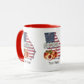 グルジア統一された州レトロ州マップヴィンテージUSA マグカップ (正面左)
