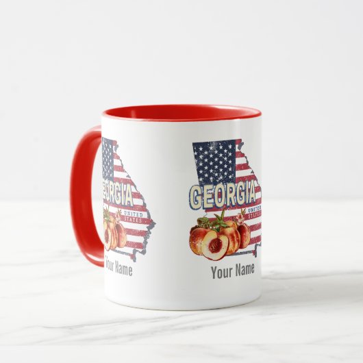 グルジア統一された州レトロ州マップヴィンテージUSA マグカップ (正面左)