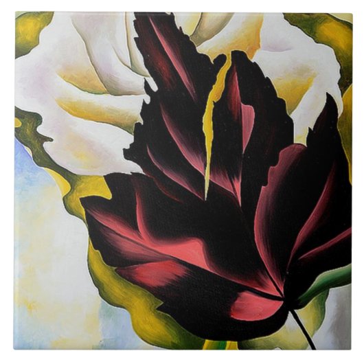 グルジア葉オキーフェの静物柄 タイル (正面)