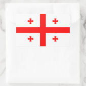 グルジア – ジョージア国旗 長方形シール (バッグ)