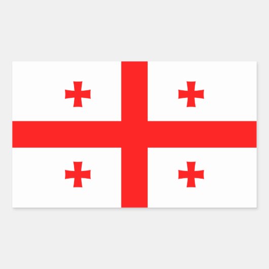 グルジア – ジョージア国旗 長方形シール (正面)