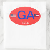 グルジア*ユーロスタイルバンパーステッカー 楕円形シール (バッグ)