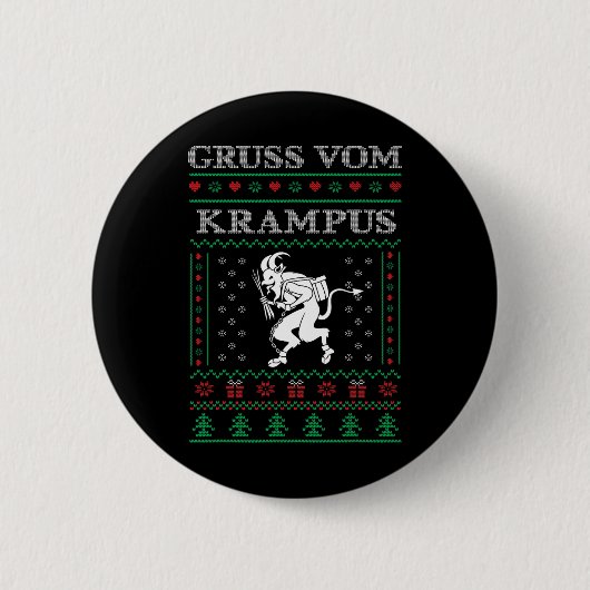 グルスヴォムクランプスゴシック醜いクリスマスセーターKram 缶バッジ (正面)