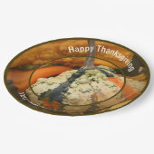 グルズカラフル秋パーソナライズされた感謝祭 ペーパープレート (アングル)