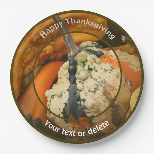 グルズカラフル秋パーソナライズされた感謝祭 ペーパープレート (正面)