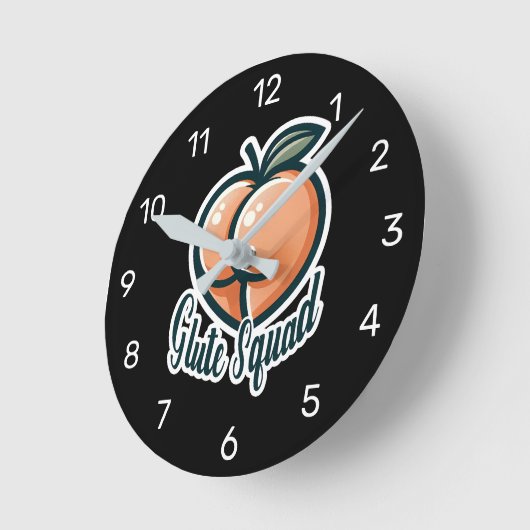 グルテスクワッドピーチお尻グルテジムフィットネス ラウンド壁時計 (傾斜)