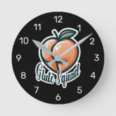 グルテスクワッドピーチお尻グルテジムフィットネス ラウンド壁時計 (正面)