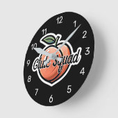 グルテスクワッドピーチフィットネストレーニング ラウンド壁時計 (傾斜)