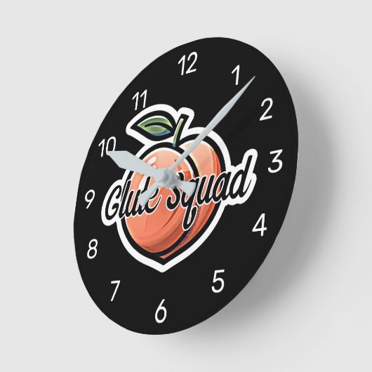 グルテスクワッドピーチフィットネストレーニング ラウンド壁時計 (傾斜)