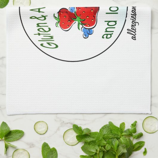 グルテンが付いている台所タオルおよびアレルギーはロゴを解放します キッチンタオル (折り畳み)