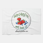 グルテンが付いている台所タオルおよびアレルギーはロゴを解放します キッチンタオル (横)