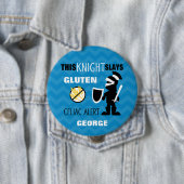 グルテンの自由な騎士青いシェブロンストライプなボタン 缶バッジ (インサイチュ)