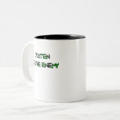 グルテンは敵のマグです ツートーンマグカップ (正面左)