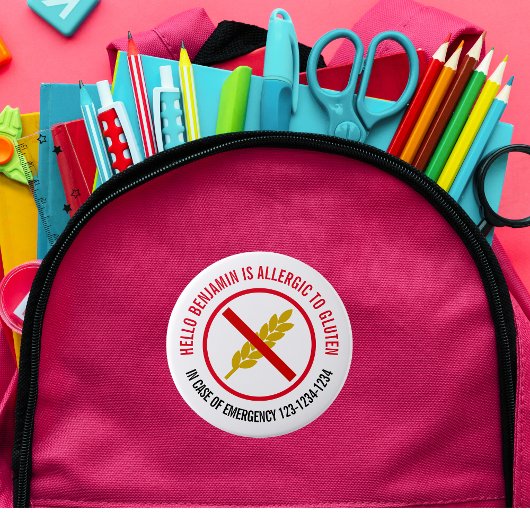 グルテンアレルギーバッジ 缶バッジ