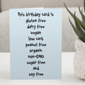 グルテンデイリーシュガー大豆カーブフリーおもしろい誕生日 カード