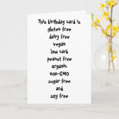 グルテンデイリーシュガー大豆カーブフリーおもしろい誕生日 カード (黄色い花)