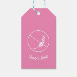 グルテンフリーかわいらしシンボルピンク白 ギフトタグ