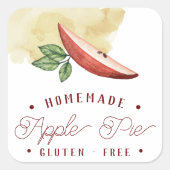 グルテンフリーのアップルパイラベル スクエアシール (正面)