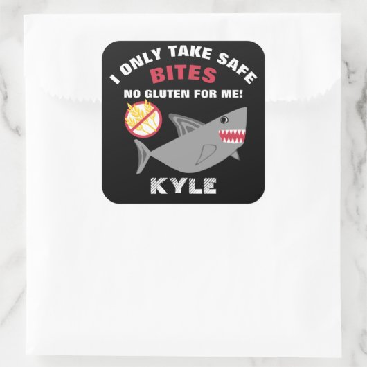 グルテンフリーのサメ私が安全な刺し傷の子供を取る スクエアシール (バッグ)