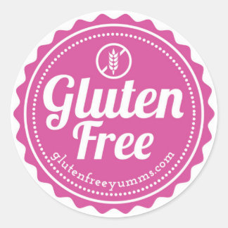 グルテンフリーのシール – Gluten Free with Icon ラウンドシール