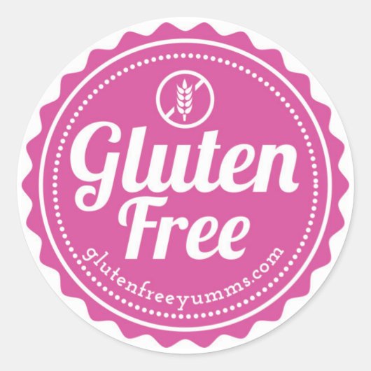 グルテンフリーのシール – Gluten Free with Icon ラウンドシール (正面)