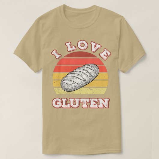 グルテンフリーのビーガンパンが大好き Tシャツ (デザイン正面)