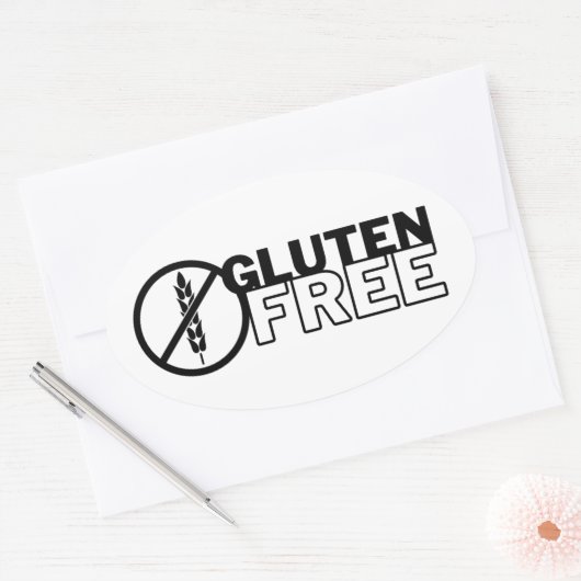 グルテンフリーの卵形シールデカールとラベル 楕円形シール (封筒)