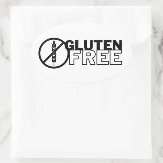 グルテンフリーの卵形シールデカールとラベル 楕円形シール (バッグ)