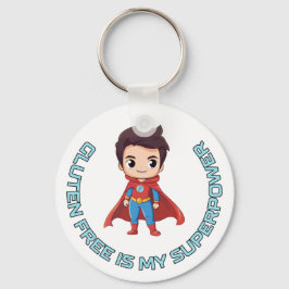 グルテンフリーは私のスーパーパワー – 漫画ヒーローセリアック キーホルダー