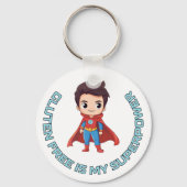 グルテンフリーは私のスーパーパワー – 漫画ヒーローセリアック キーホルダー (裏面)