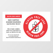 グルテンフリーアレルギーセーフレストランベーカリープロモーション ウィンドウサイン (シート)