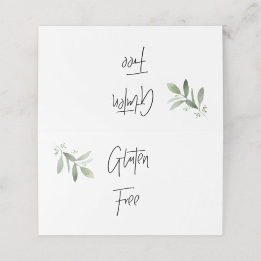 グルテンフリーアレルゲン標識テント折りシンボルや象徴 プレイスカード (外部開封)