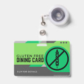 グルテンフリーダイニングレストラン安全カード バッジ (正面（伸縮クリップ）)