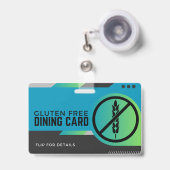グルテンフリーダイニングレストラン安全カード バッジ (正面（伸縮クリップ）)