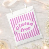 グルテンフリーピンクホワイトキャンディストライプー フェイバーバッグ (クリップ留めされた状態)