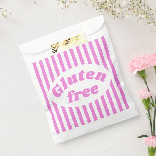 グルテンフリーピンクホワイトキャンディストライプー フェイバーバッグ (封をした状態)