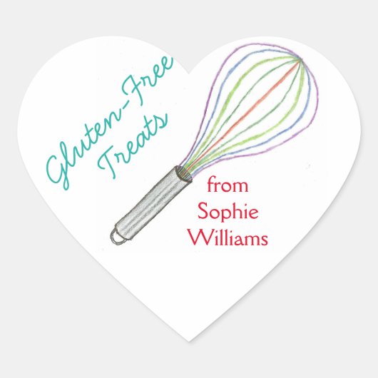 グルテンフリーベーキングラベル/シール ハートシール (正面)