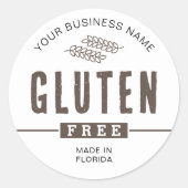 グルテンフリーモダンデザートベーカリー食品ラベル ラウンドシール (正面)