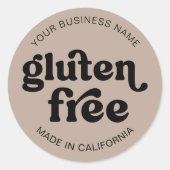 グルテンフリーレトロシンプルベーカリーラベル ラウンドシール (正面)