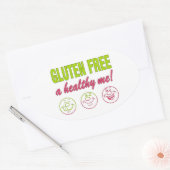 グルテンフリー健康な私！グルテンアレルギー性腹腔 楕円形シール (封筒)