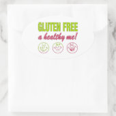 グルテンフリー健康な私！グルテンアレルギー性腹腔 楕円形シール (バッグ)