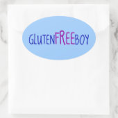 グルテンフリー少年 楕円形シール (バッグ)