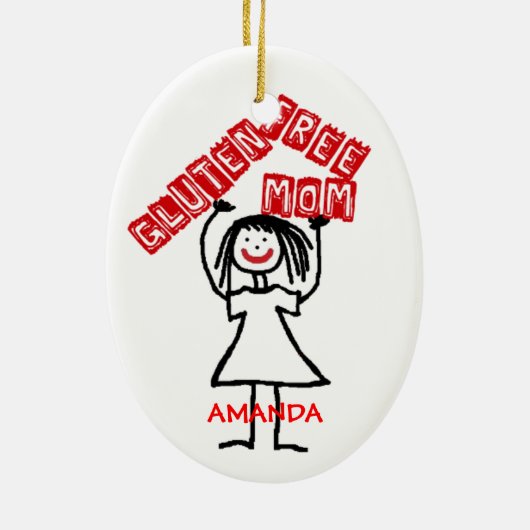 グルテンフリー母のクリスマス セラミックオーナメント (裏面)