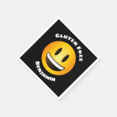 グルテンフリー笑顔の絵文字 スタンダードカクテルナプキン (角)