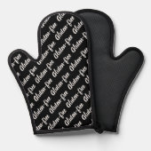 グルテンフリー警告アレルギーの白黒 鍋つかみ (正面/裏面)