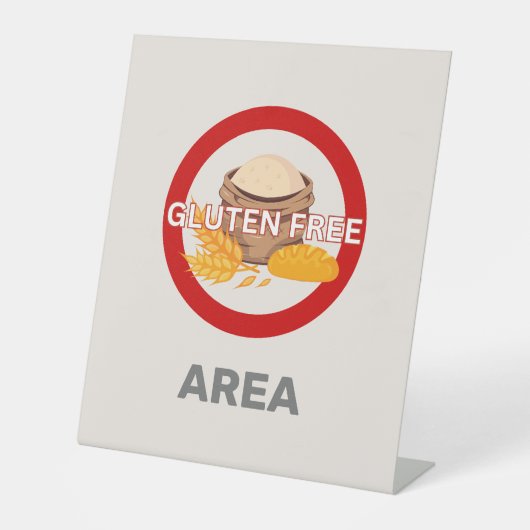 グルテンフリー食カスタマイズ料アレルギー警報 台座サイン (正面)