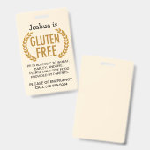 グルテンフリー食品アレルギ警告ーの バッジ (正面＆裏面)