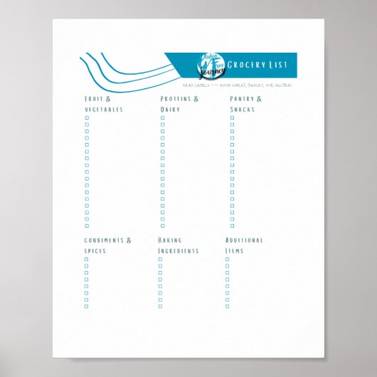 グルテンフリー食料品一覧ダウンロード可能 ポスター (正面)